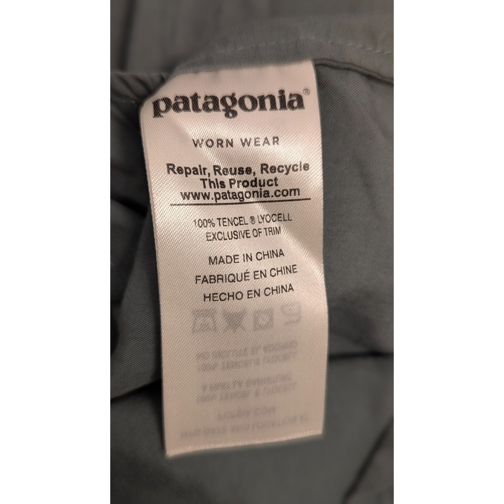 Patagonia Lyocell Shift Dress Green Short Sleeve Casual Travel Dress Womens - Picture 5 of 9